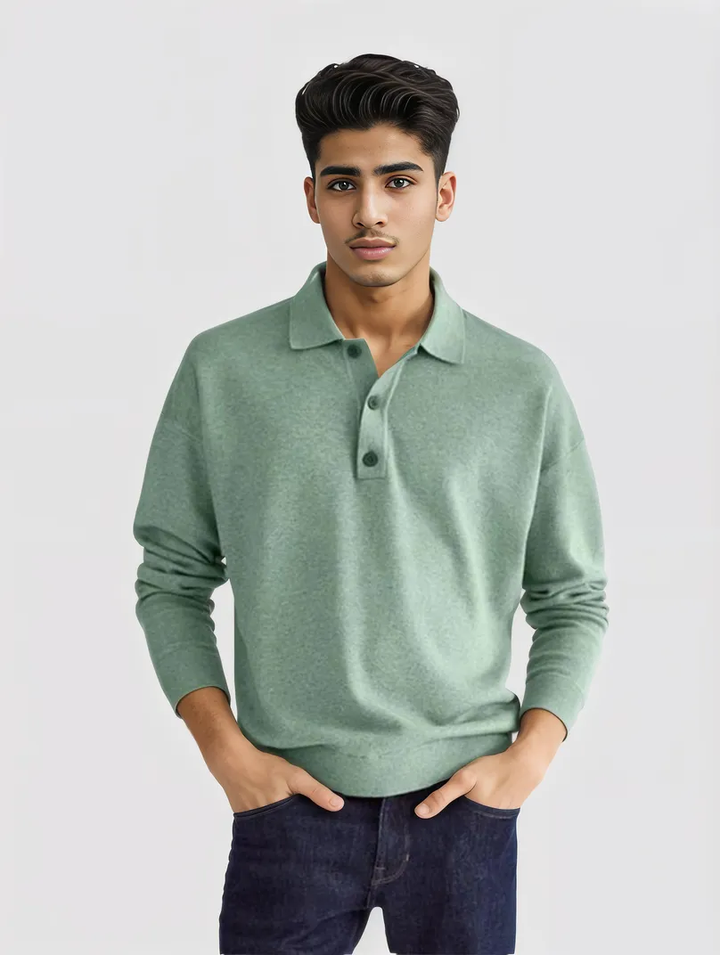 Liam | Langärmliges Polo Pullover