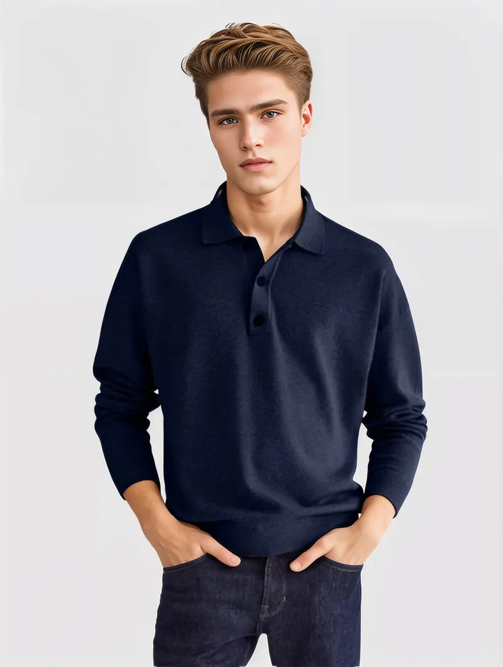 Liam | Langärmliges Polo Pullover