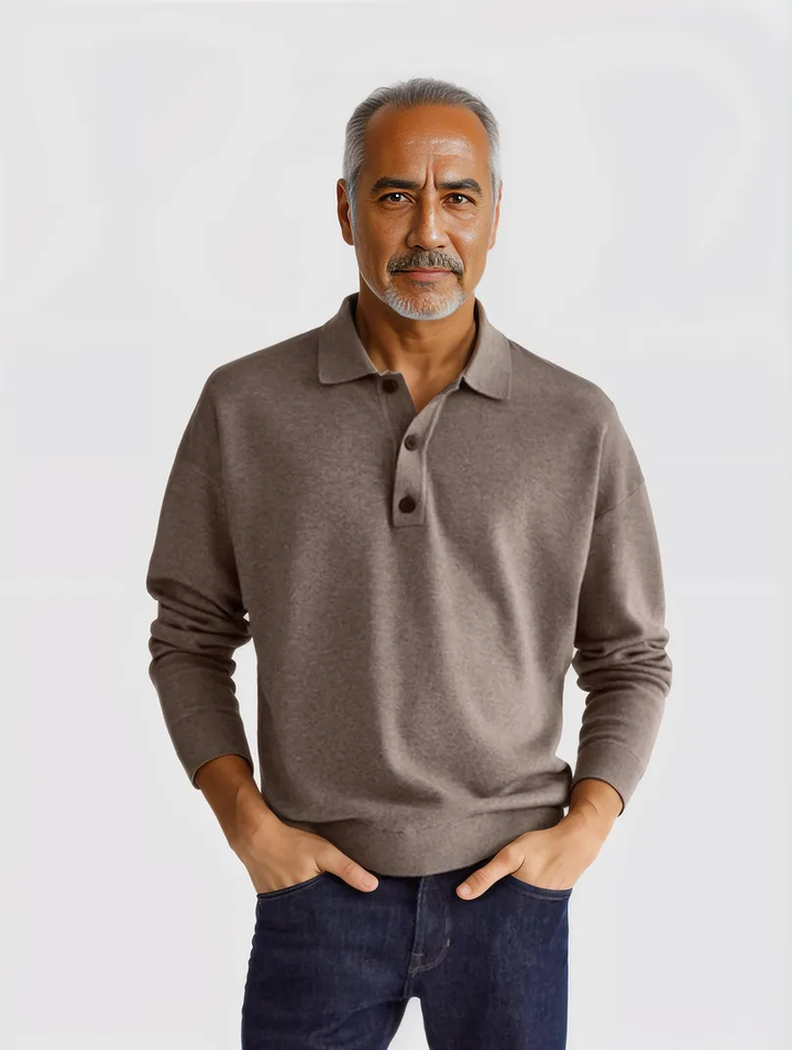 Liam | Langärmliges Polo Pullover