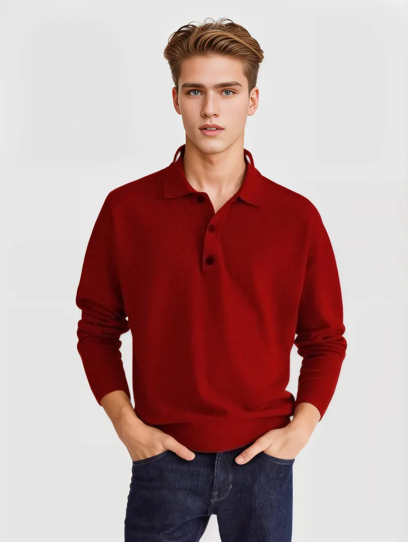 Liam | Langärmliges Polo Pullover