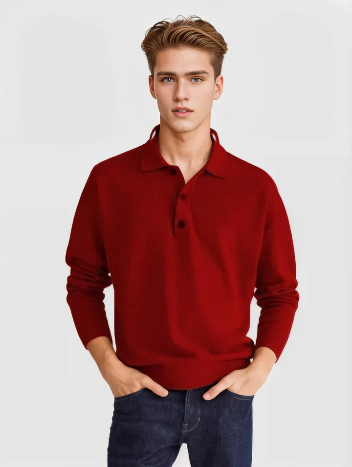 Liam | Langärmliges Polo Pullover