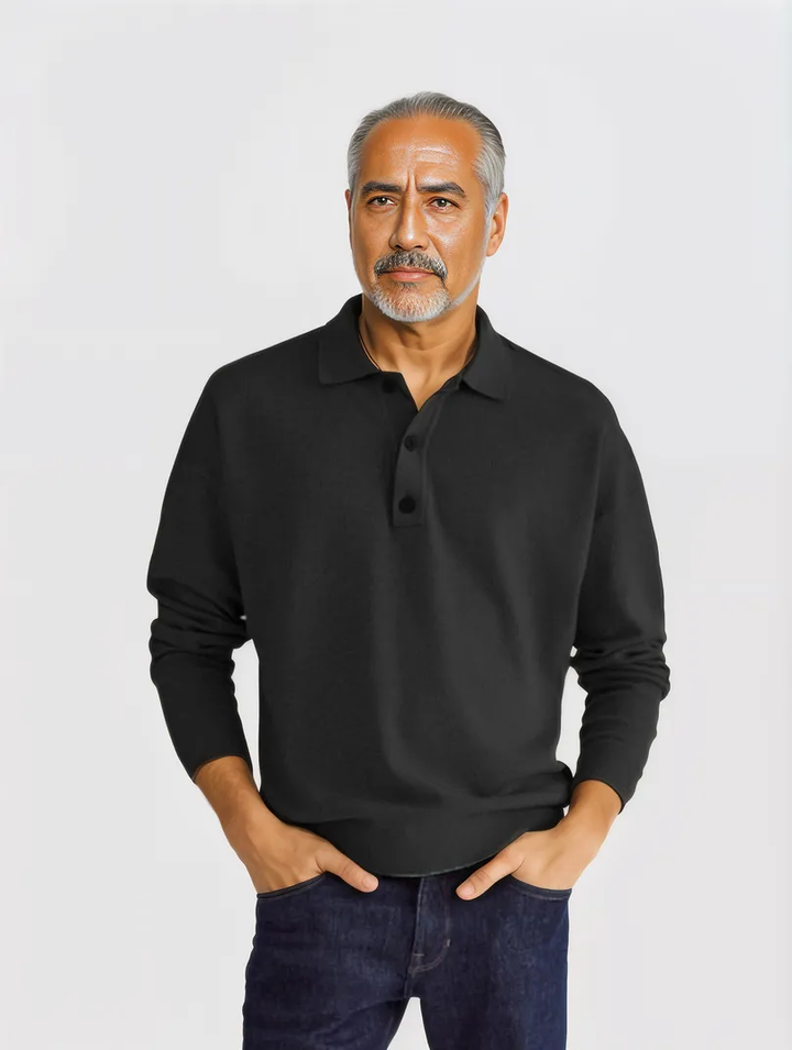 Liam | Langärmliges Polo Pullover
