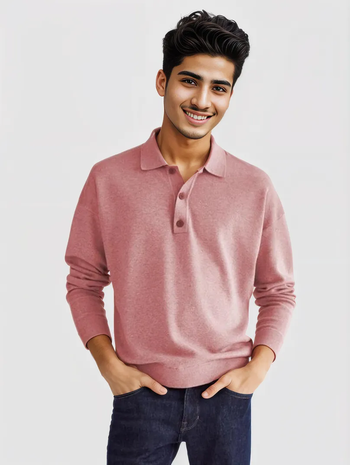 Liam | Langärmliges Polo Pullover